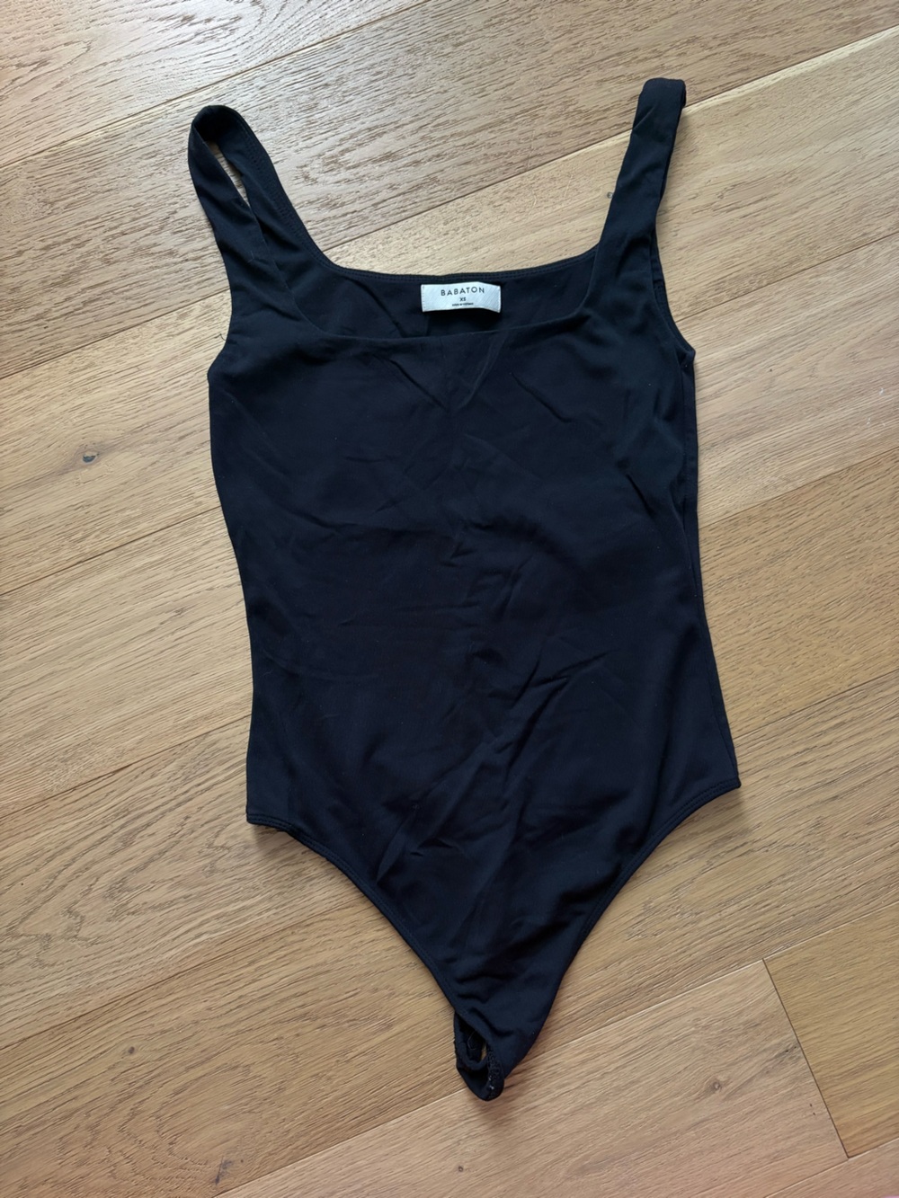 Babaton Black Scoop Neck Stretch Bodysuit